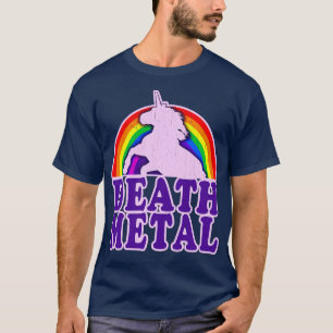 Funny Death Metall Unicorn Rainbow T Shirt
