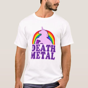 Funny Death Metall Unicorn Rainbow Tee Shirt