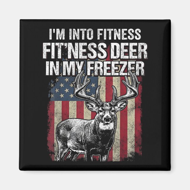 Funny Deer Hunting Art For Men Women Wildlife Hunt Magnet (Framsidan)