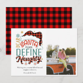Funny Define Naughty jul Photo Anteckningskort