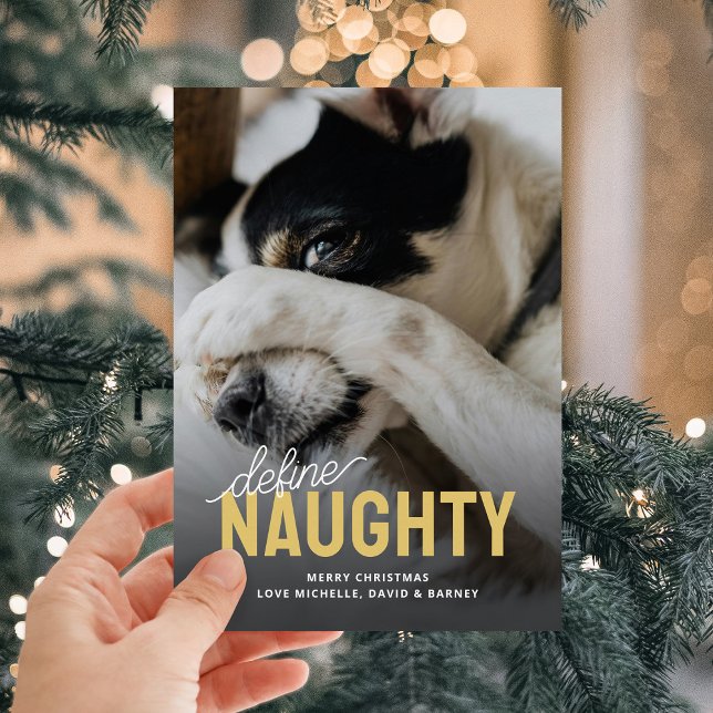 Funny Define Naughty Pet jul Julkort (Skapare uppladdad)
