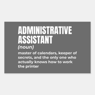 Funny definition av administrativ assistent (2) rektangulärt klistermärke
