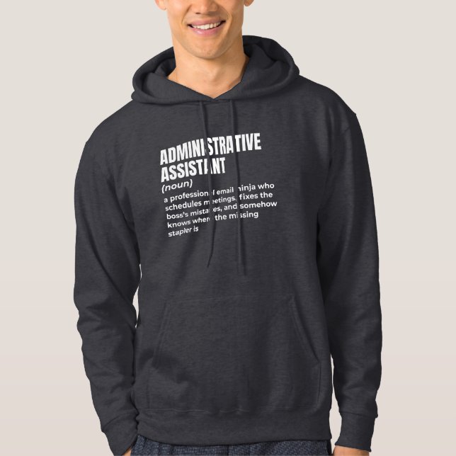 Funny definition av administrativ assistent hoodie (Framsida)