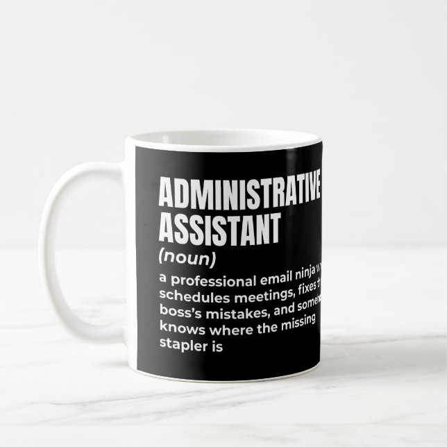 Funny definition av administrativ assistent kaffemugg (Vänster)