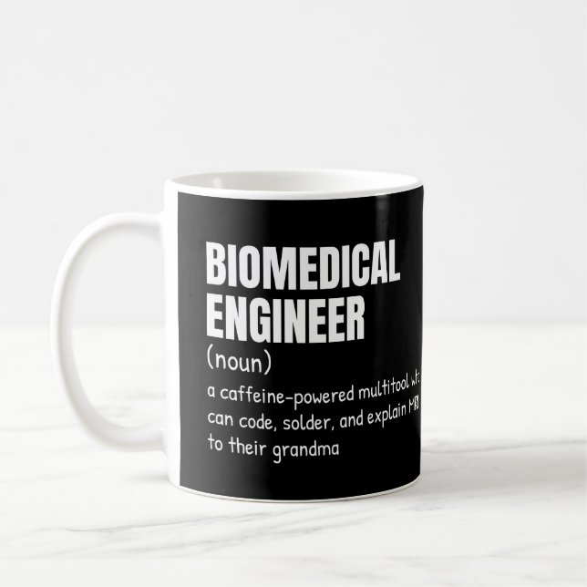 Funny definition av biomedicinsk Ingenjör Kaffemugg (Vänster)