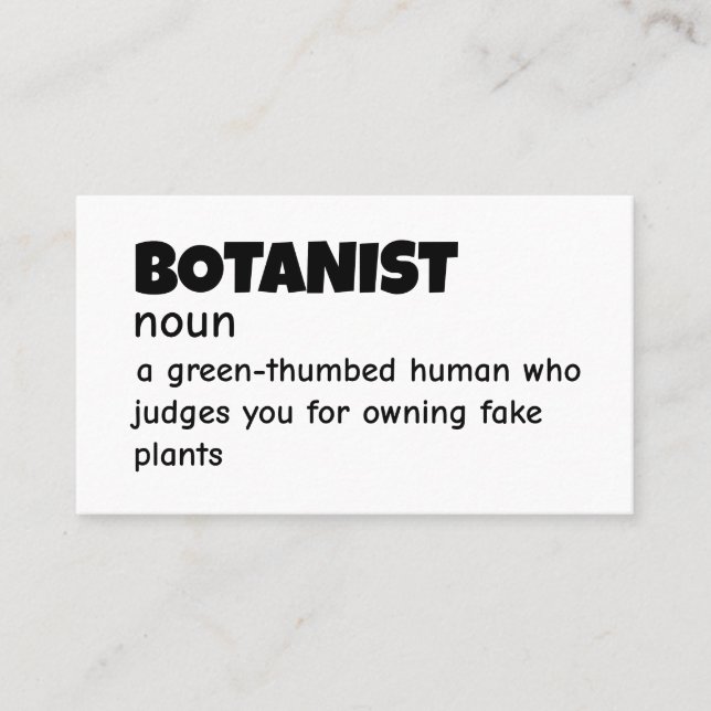 Funny definition av botaniska vetenskapsmän visitkort (Framsida)