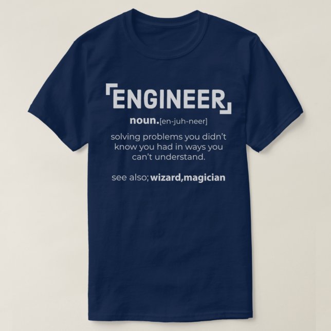 Funny definition av ingenjör ingenjör student t shirt (Design framsida)