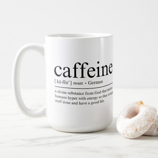 Funny definition av koffein kaffemugg (Med munk)