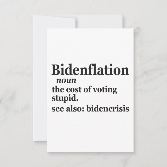 Funny Definition BidenFlation Politik American Tack Kort (Framsida)