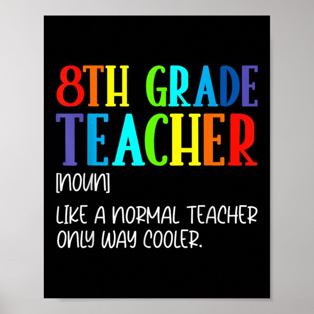 Funny Definition For 8th Grade Teacher Back To Sch Poster (Framsidan)