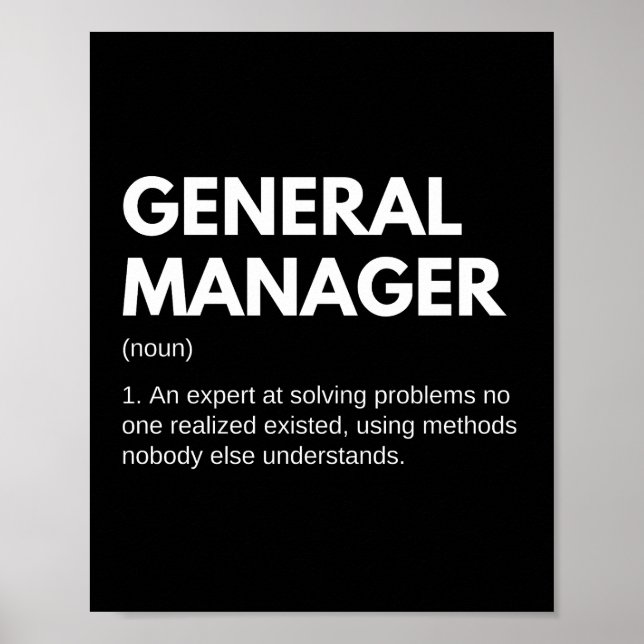 Funny definition för General Manager Poster (Framsidan)