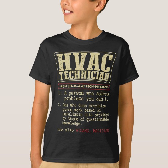 Funny definition för HVAC-tekniker T Shirt (Framsida)