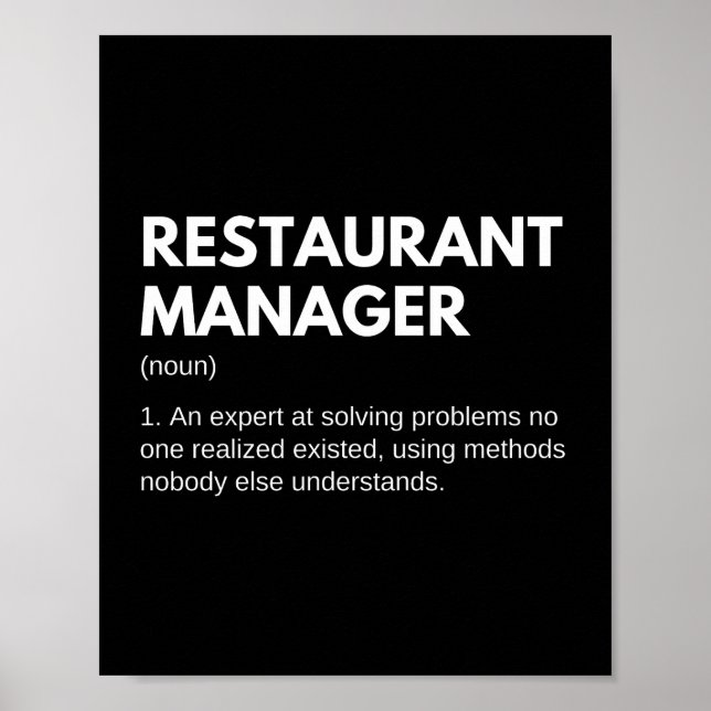 Funny definition för Restaurant Manager Poster (Framsidan)