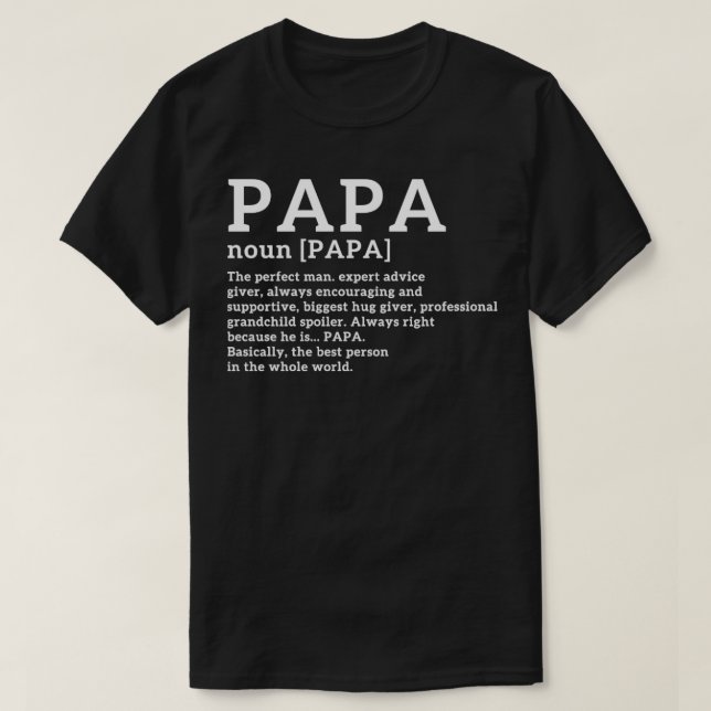 Funny Definition Pappa T Shirt (Design framsida)