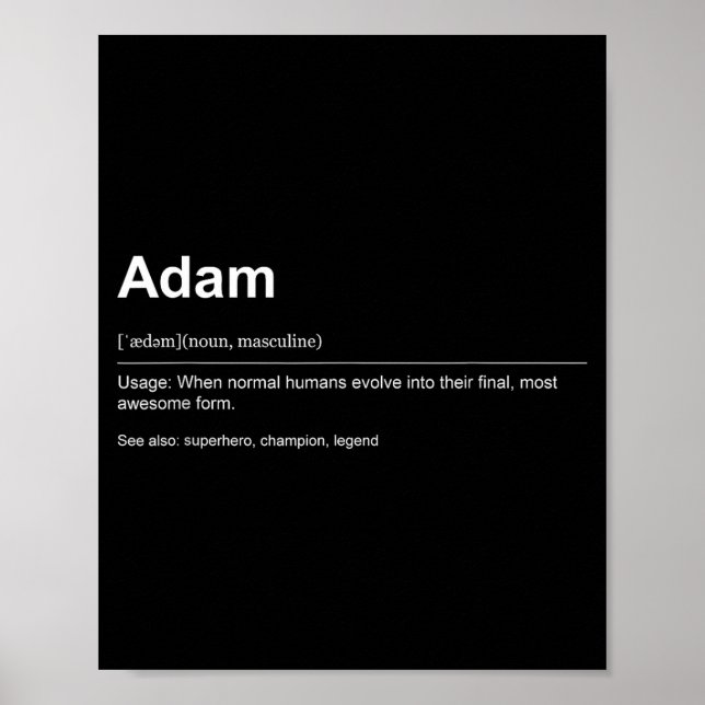 Funny Definition Quote For The Name Adam _  Poster (Framsidan)