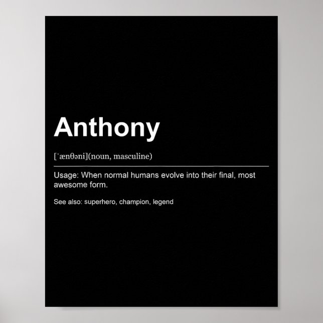 Funny Definition Quote For The Name Anthony _  Poster (Framsidan)