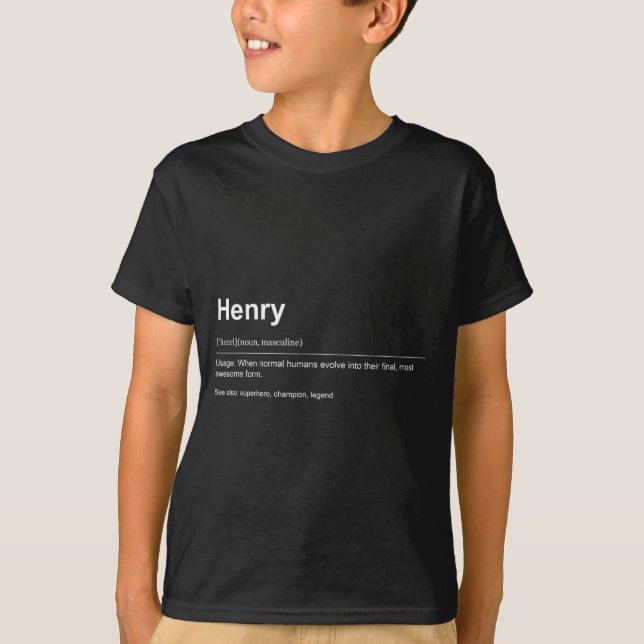 Funny Definition Quote For The Name Henry _  T Shirt (Framsida)