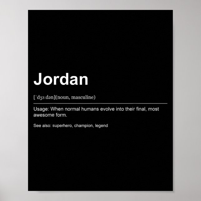 Funny Definition Quote For The Name Jordan _  Poster (Framsidan)