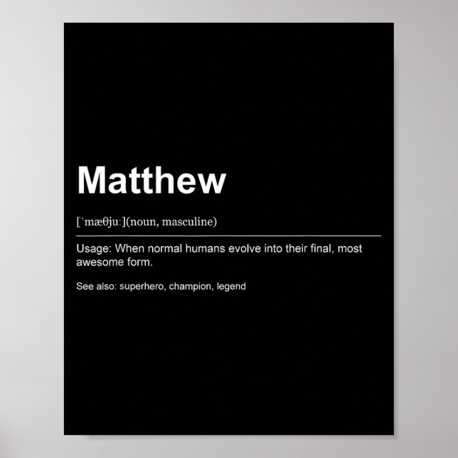Funny Definition Quote For The Name Matthew _  Poster (Framsidan)
