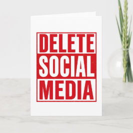 Funny Delete Social Media Anti Internet Minimalist Kort