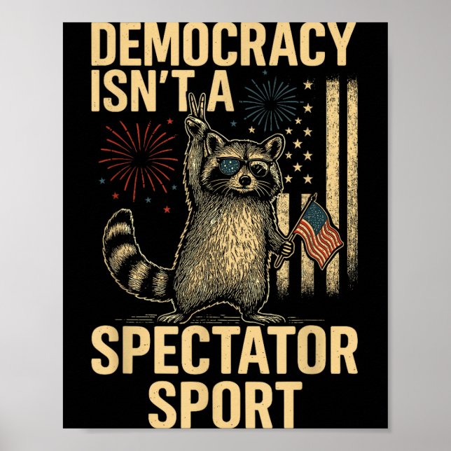 Funny Democracy Isn't A Spectator Srt  Poster (Framsidan)