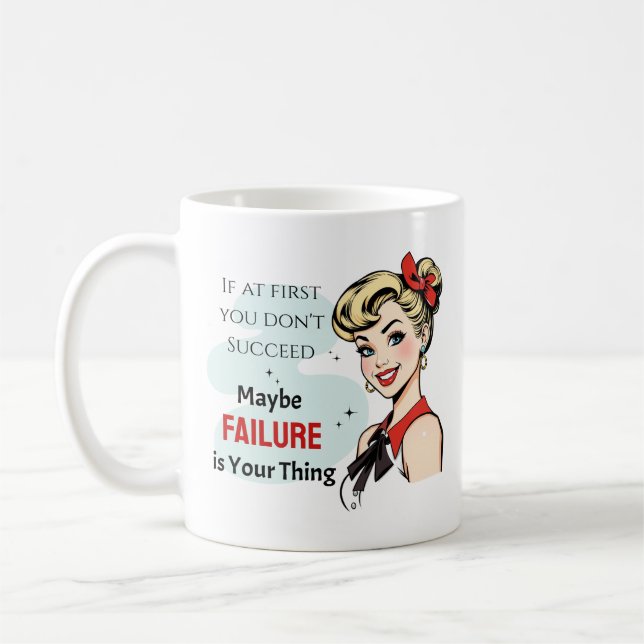 Funny Demotivational Sassy Housefru Retro-fel Kaffemugg (Vänster)