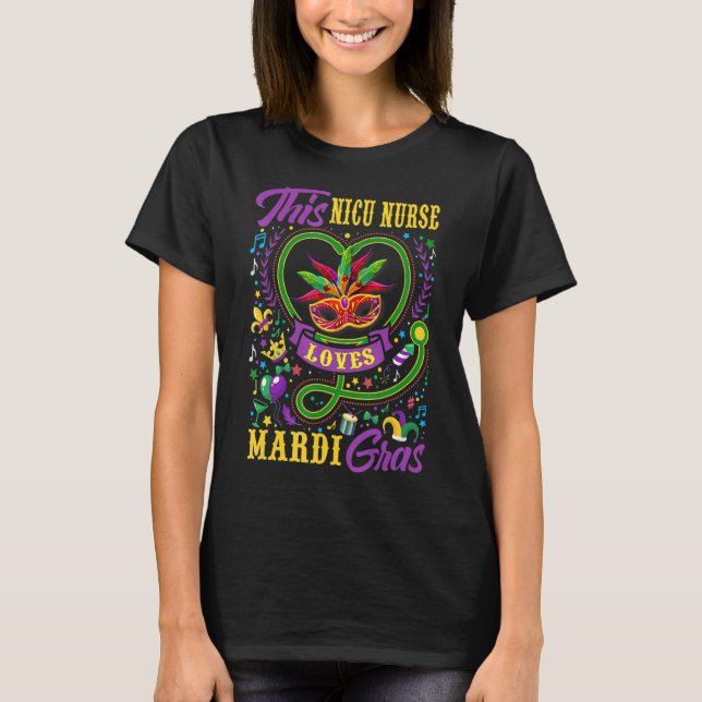 Funny Denna Nicu Nurse Kärlek Mardi Gras Kräftor C T Shirt (Framsida)