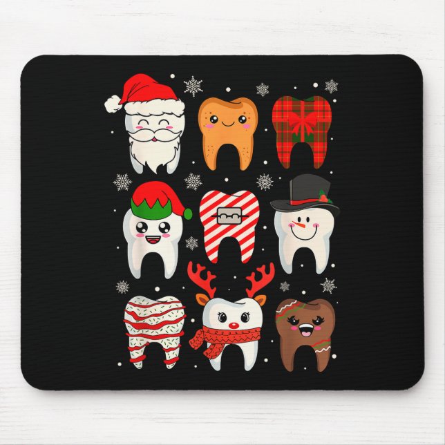 Funny Dental Christmas Teeth Cute Xmas Dentist Squ Musmatta (Framsidan)
