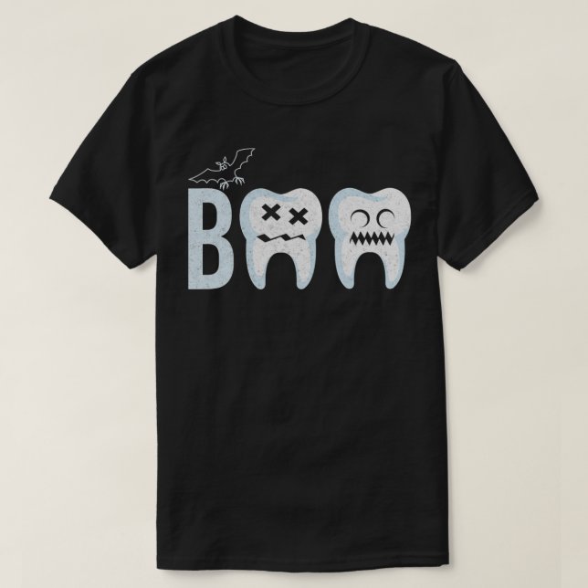 Funny Dental Halloween Boo Hygienist Teeth Assista T Shirt (Design framsida)