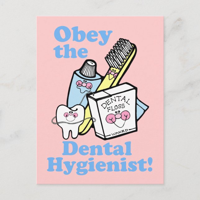 Funny Dental Hygienist Vykort (Framsida)