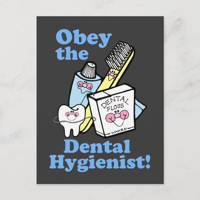 Funny Dental Hygienist Vykort (Framsida)