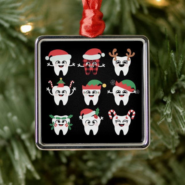 Funny Dental jul Teeth Cute Julafton Dentist Julgransprydnad Metall (Träd)