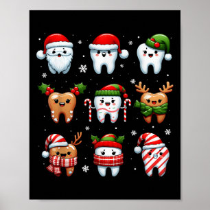 Funny Dental jul Teeth Cute Julafton Dentist Squ Poster