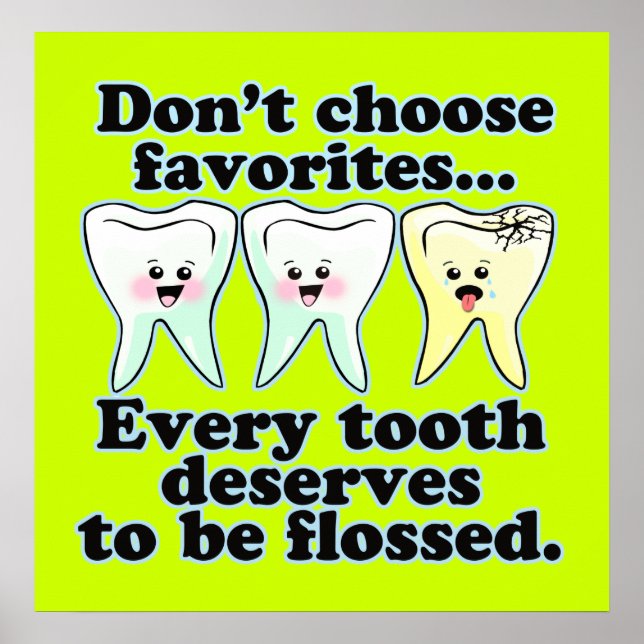 Funny Dental Office Anpassningsbar Artwork Poster (Framsidan)