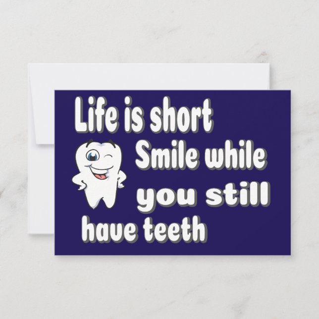 Funny Dental Quote Tack Kort (Framsida)