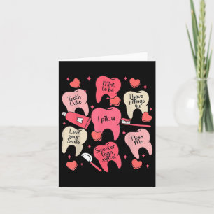 Funny Dental Valentines day Cute Teeth Hugger Hea Kort