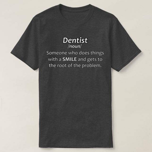 Funny Dentist Definition BW T Shirt (Design framsida)