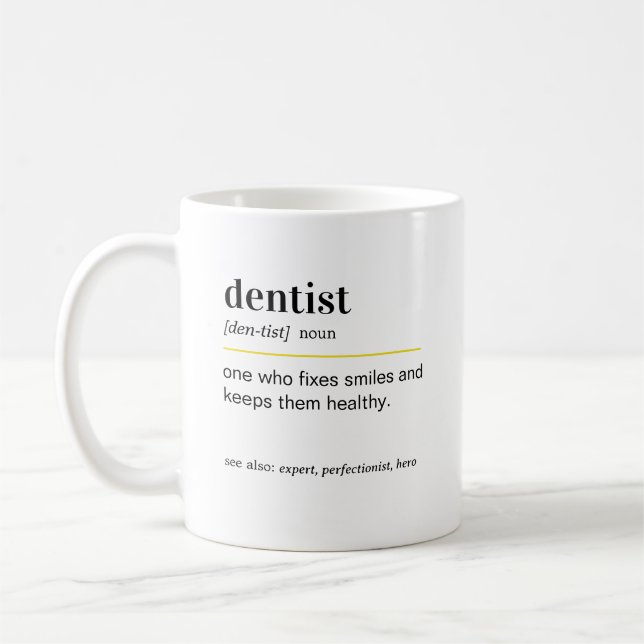 Funny Dentist Definition Gift Kaffemugg (Vänster)