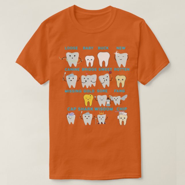 Funny dentist Different Tooth Classic TShirt T Shirt (Design framsida)