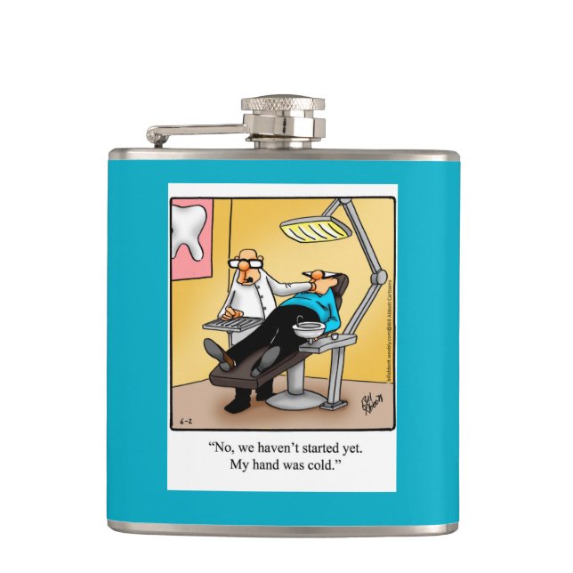 Funny Dentist Humor Flask Gift Fickplunta (Framsidan)
