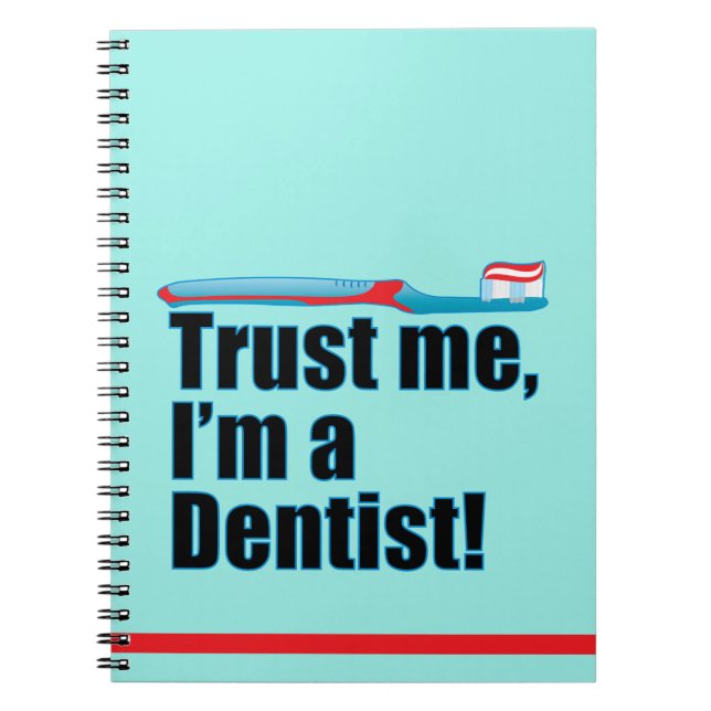 Funny Dentist Joke Blue Anteckningsbok (Framsidan)