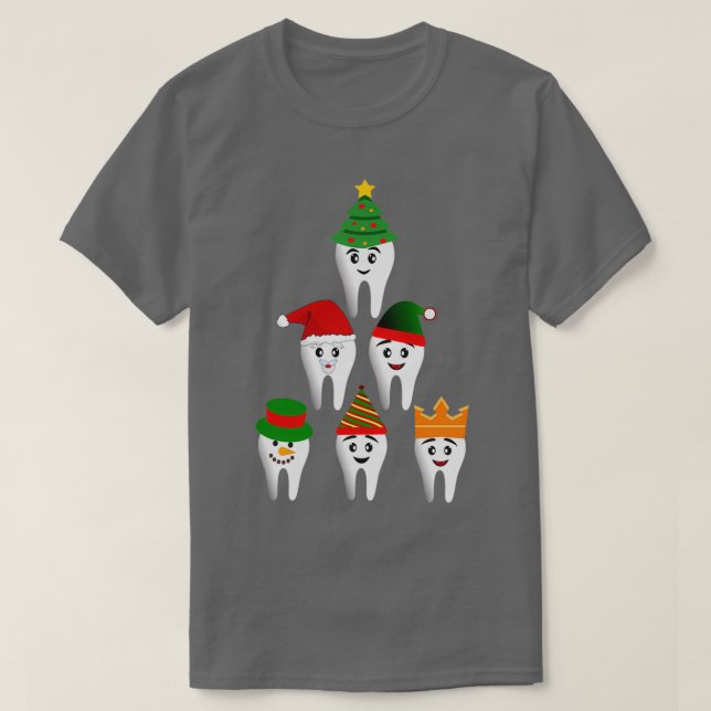 Funny Dentist jul Santa Dental Tooth Julafton Gi T Shirt (Design framsida)