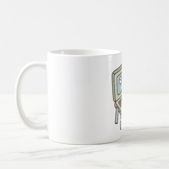 Funny Derpy bärbar dator som laddar sin hjärna Kaffemugg (Vänster)