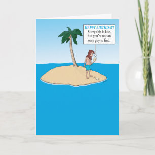 Funny Desert Island Belet Birthday Kort