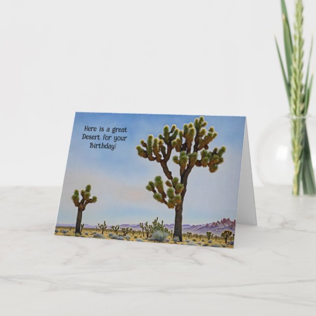 Funny Desert Pun Stil Art Birthday Card Kort (Framsida)