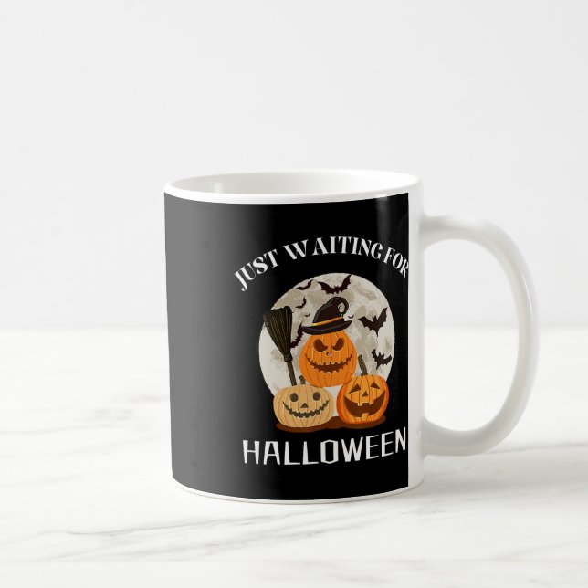 Funny Desgin-offert väntar bara på Halloween-pump Kaffemugg (Höger)