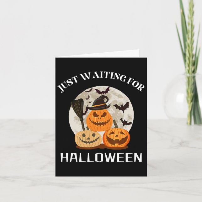 Funny Desgin-offert väntar bara på Halloween-pump Kort (Framsida)