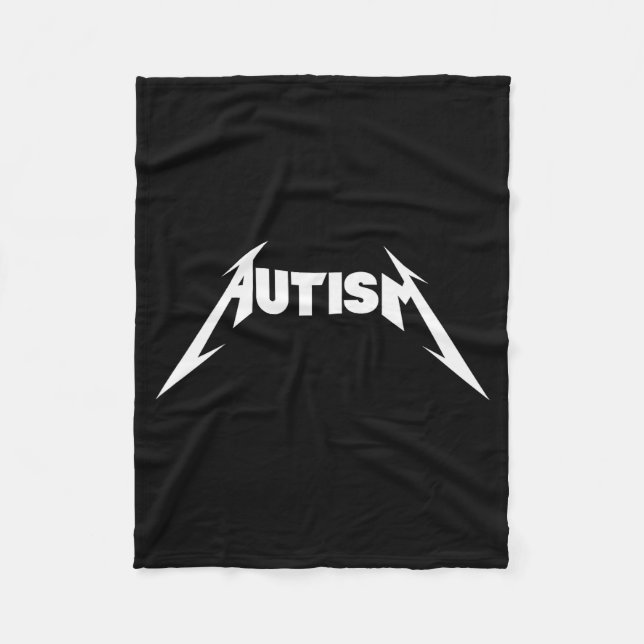 Funny Design Autism Skeleton Meme Metal Rock For M Fleecefilt (Framsidan)