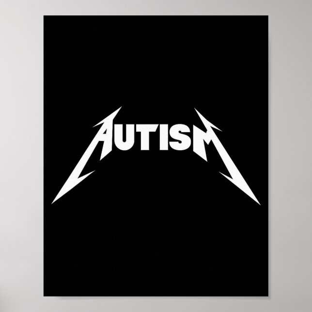 Funny Design Autism Skeleton Meme Metal Rock For M Poster (Framsidan)