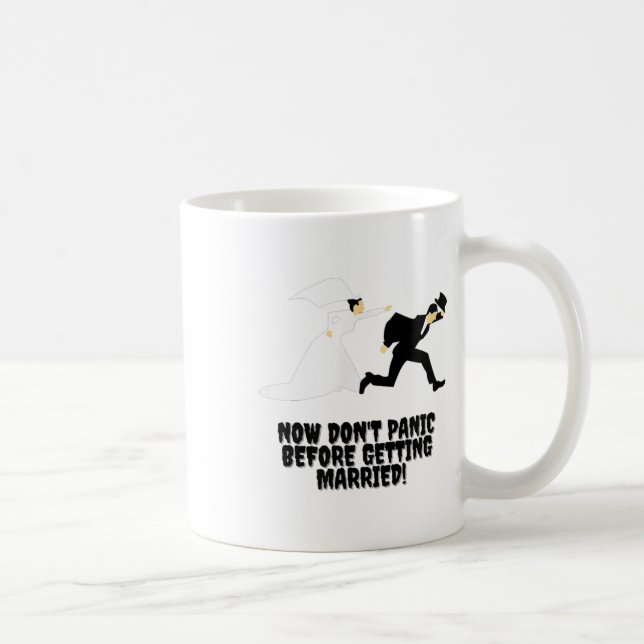 Funny design _ Bride fortsätter Groom _ Dont Panic Kaffemugg (Höger)